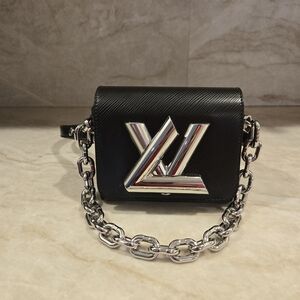Stylish Black Mini Bag with Silver Chain